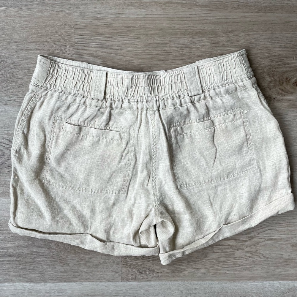 Stem 100% Linen Cream Shorts, Women’s Medium - Picture 2 of 12